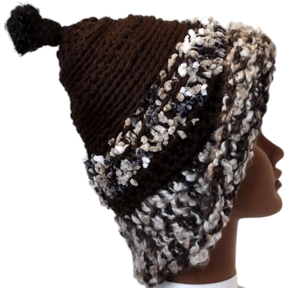 Cap Type Boho Hat OOAK Handmade Crochet Free Hand Women's One Size - Picture 3 of 8